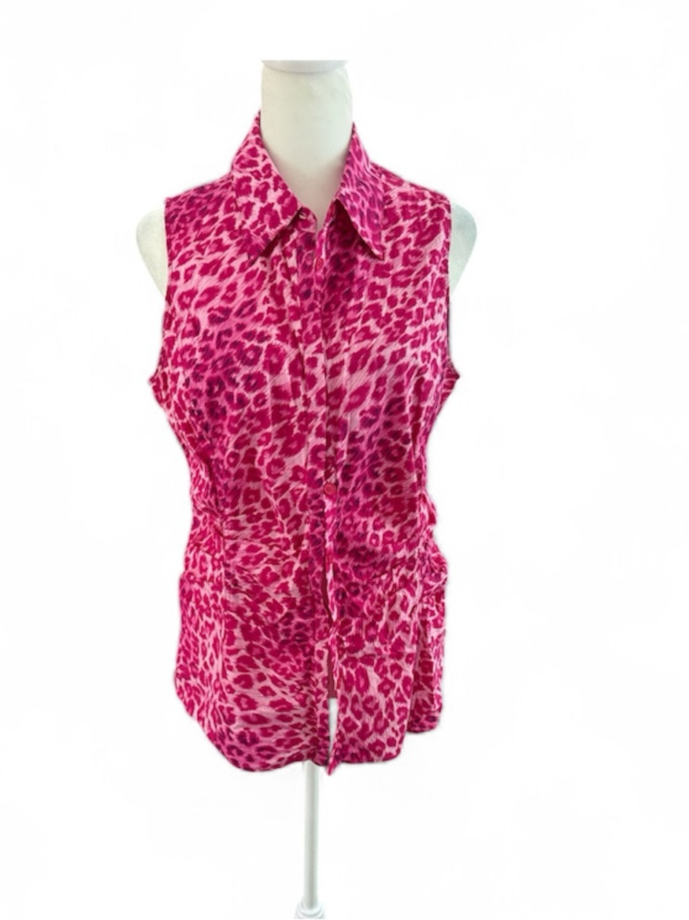 Lafayette 148 New York Pink Leopard Printed Top-8